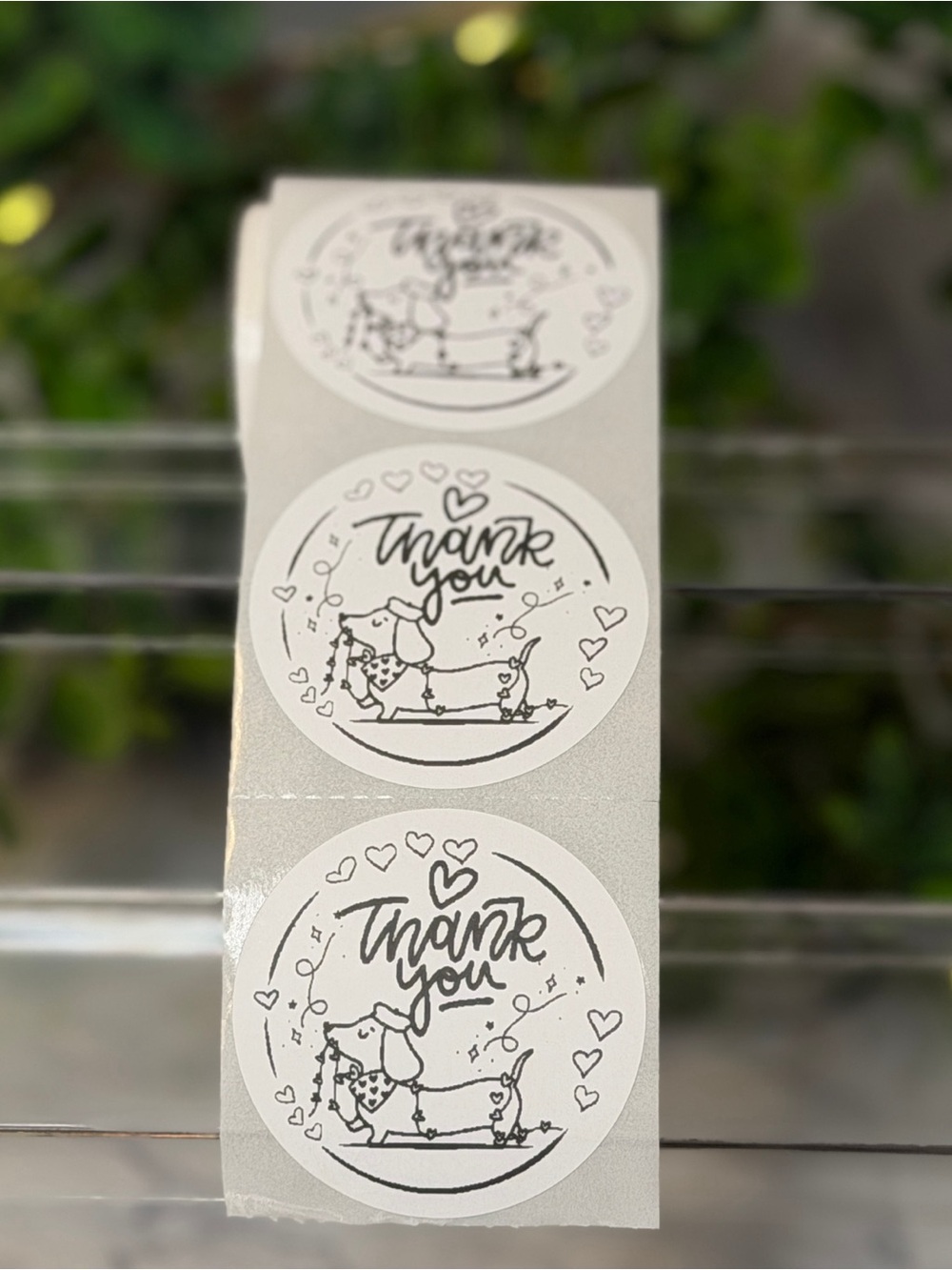 200 Dachshund Thank You Stickers 2” Round Hearts Small Business Labels Cute